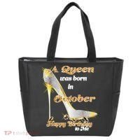 Born In October Birthday Queen Tote Bag thumb 0