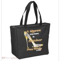 Born In October Birthday Queen Tote Bag thumb 2