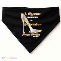 Born In September Birthday Queen USA-Made Doggie Bandana thumb 0