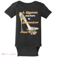 Born In September Birthday Queen Baby Bodysuit thumb 0