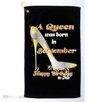 Born In September Birthday Queen Golf Towel thumb 0