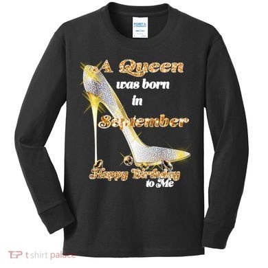 Born In September Birthday Queen Kids Long Sleeve Shirt