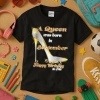 Born In September Birthday Queen Kids T-Shirt thumb 3