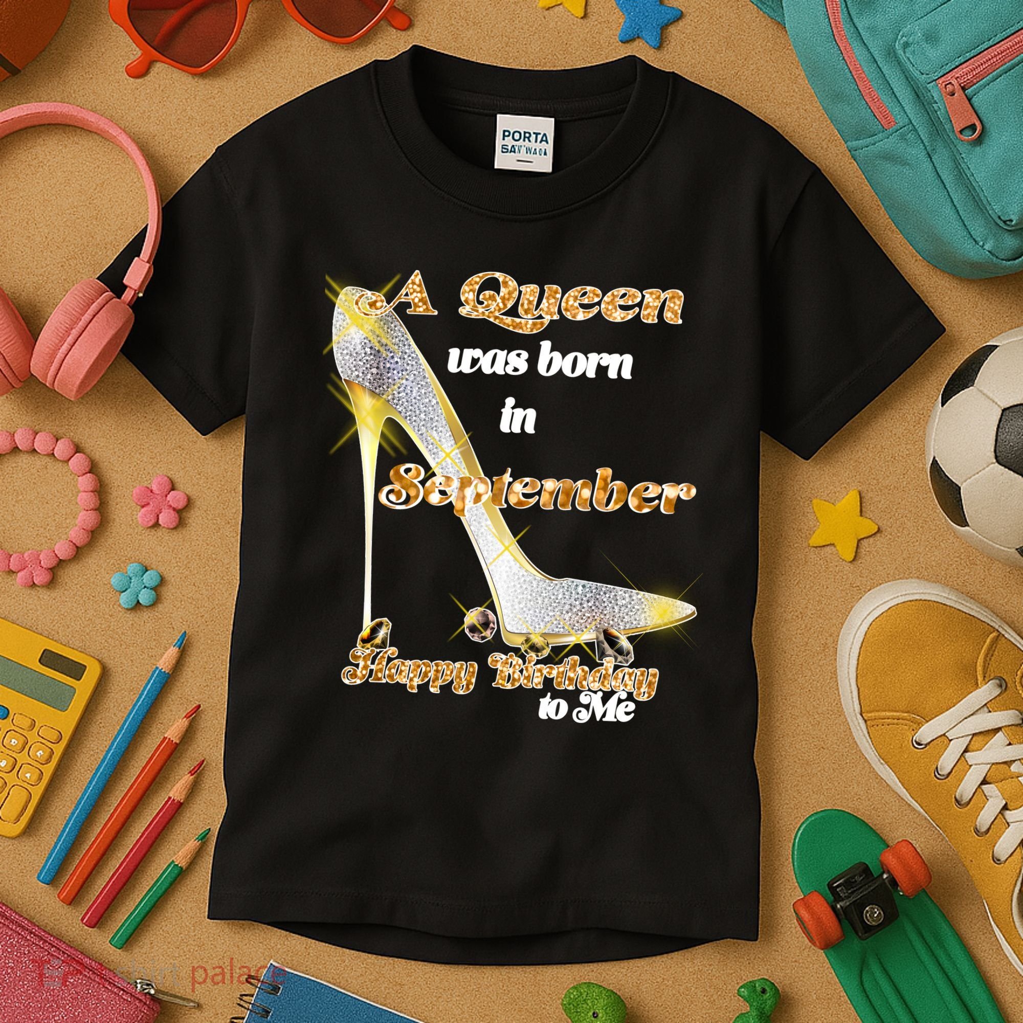 Born In September Birthday Queen Kids T-Shirt