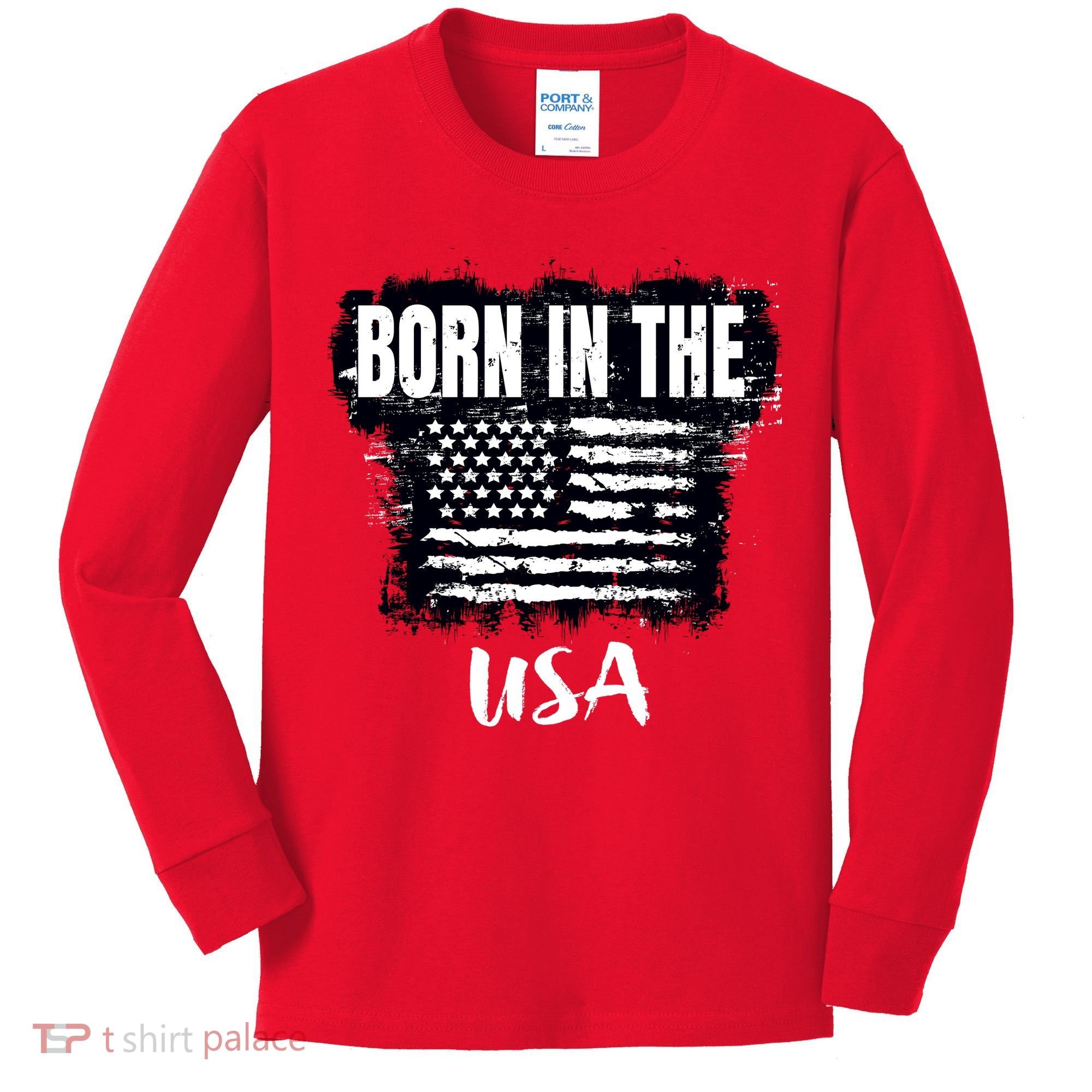 Born In The USA Kids Long Sleeve Shirt