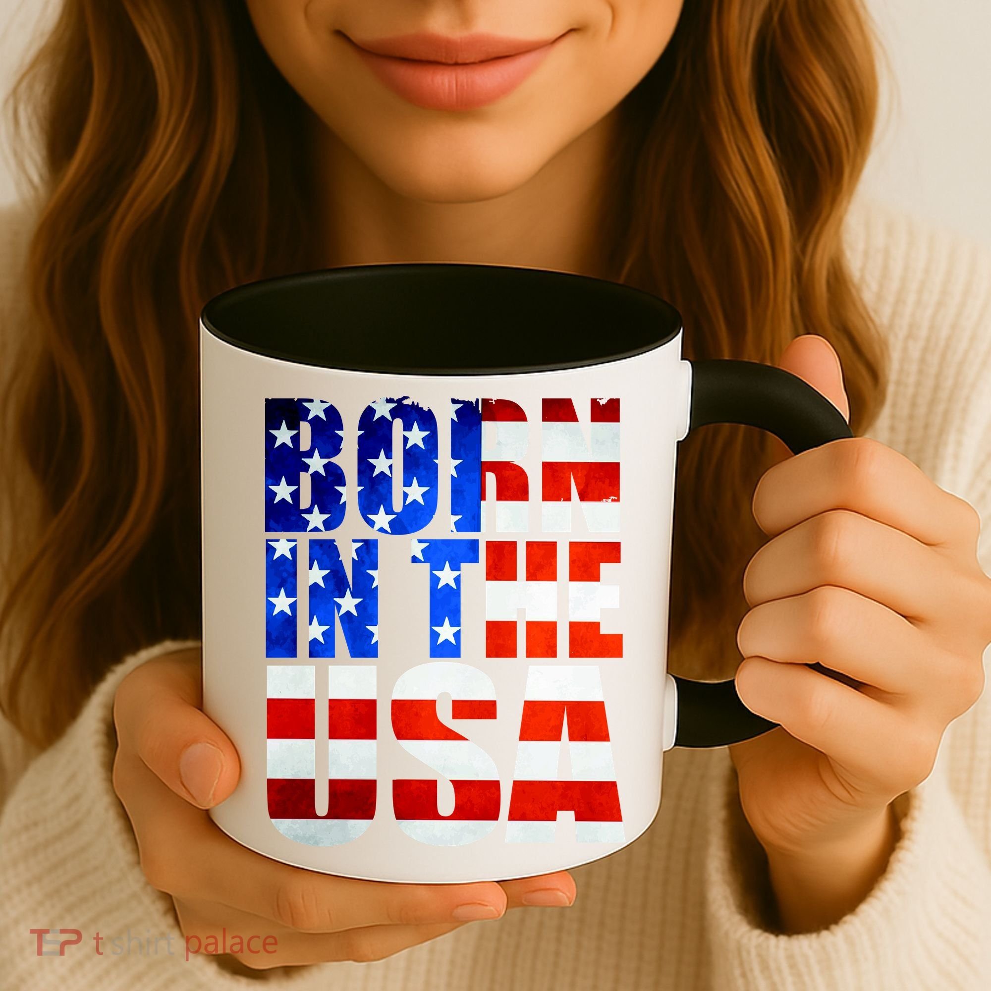 Born In The USA Flag Coffee Mug