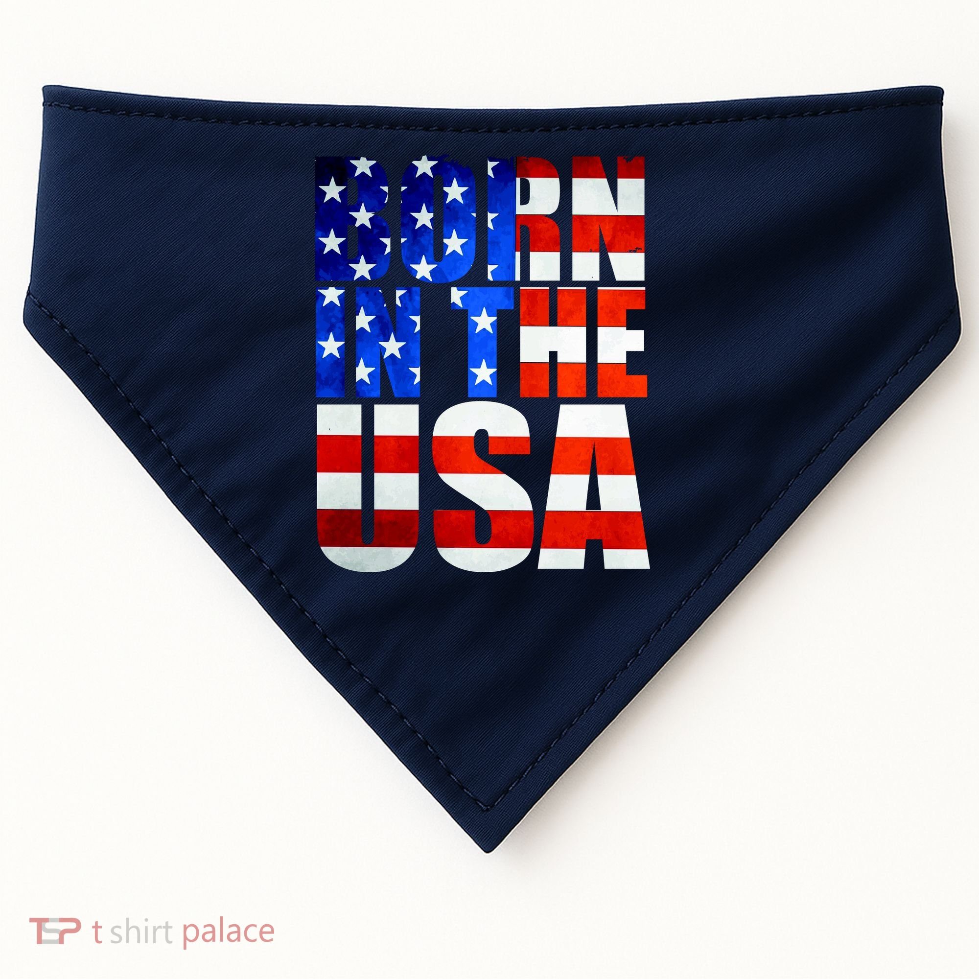 Born In The USA Flag USA-Made Doggie Bandana