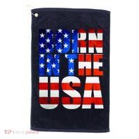 Born In The USA Flag Golf Towel thumb 0