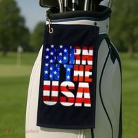 Born In The USA Flag Golf Towel thumb 2