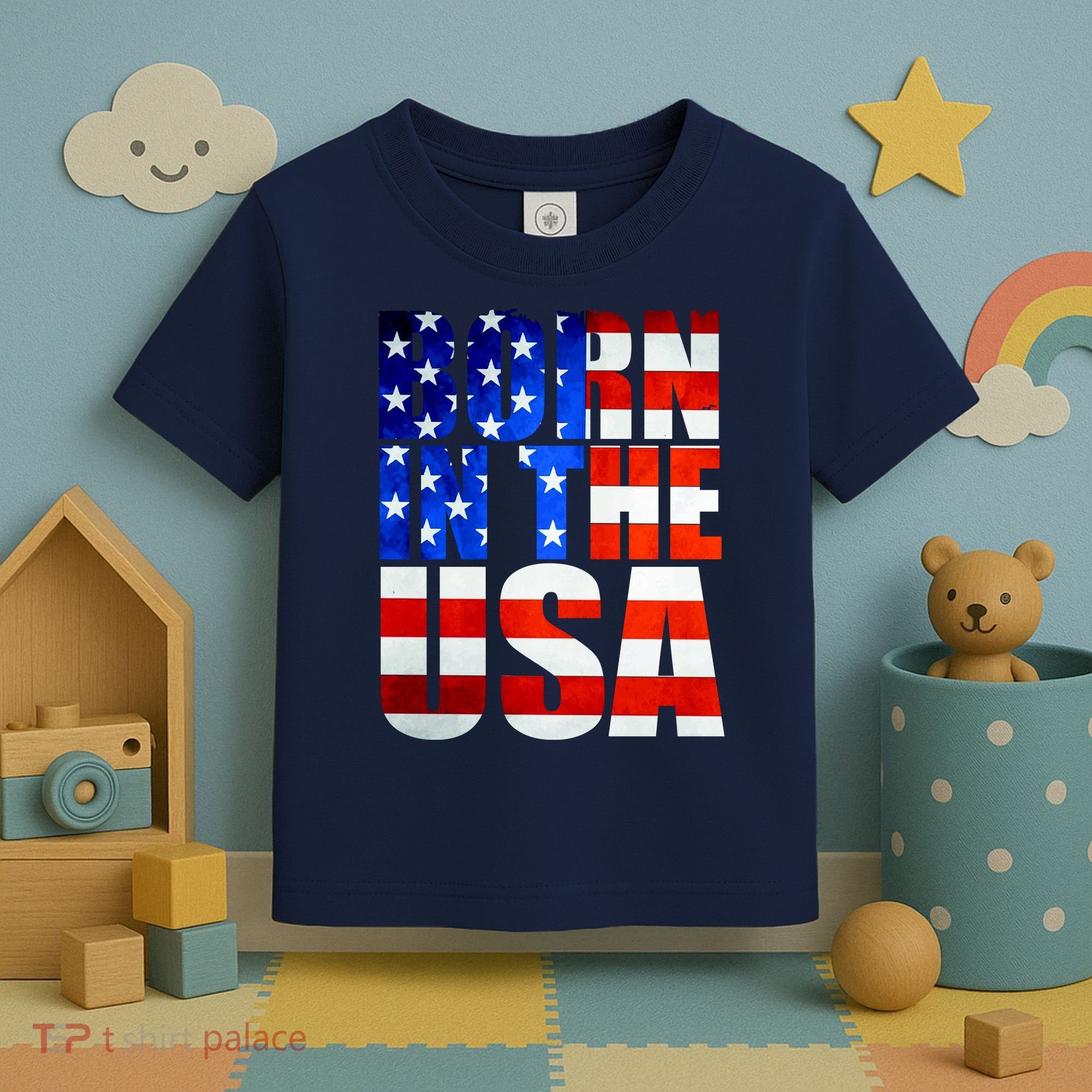 Born In The USA Flag Toddler T-Shirt