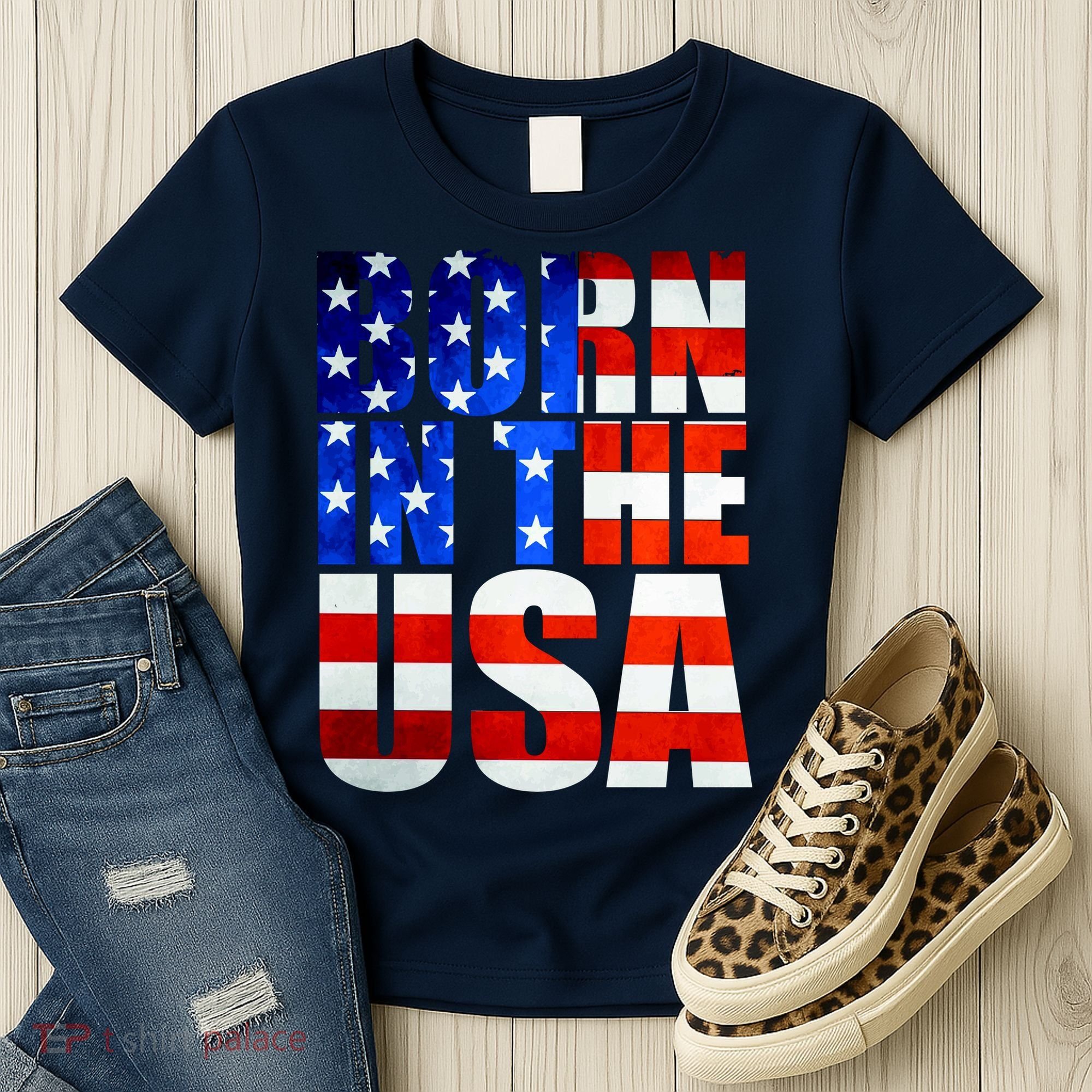 Born In The USA Flag Women's T-Shirt