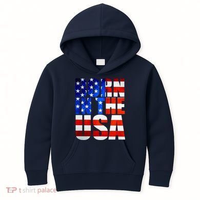 Born In The USA Flag Kids Hoodie
