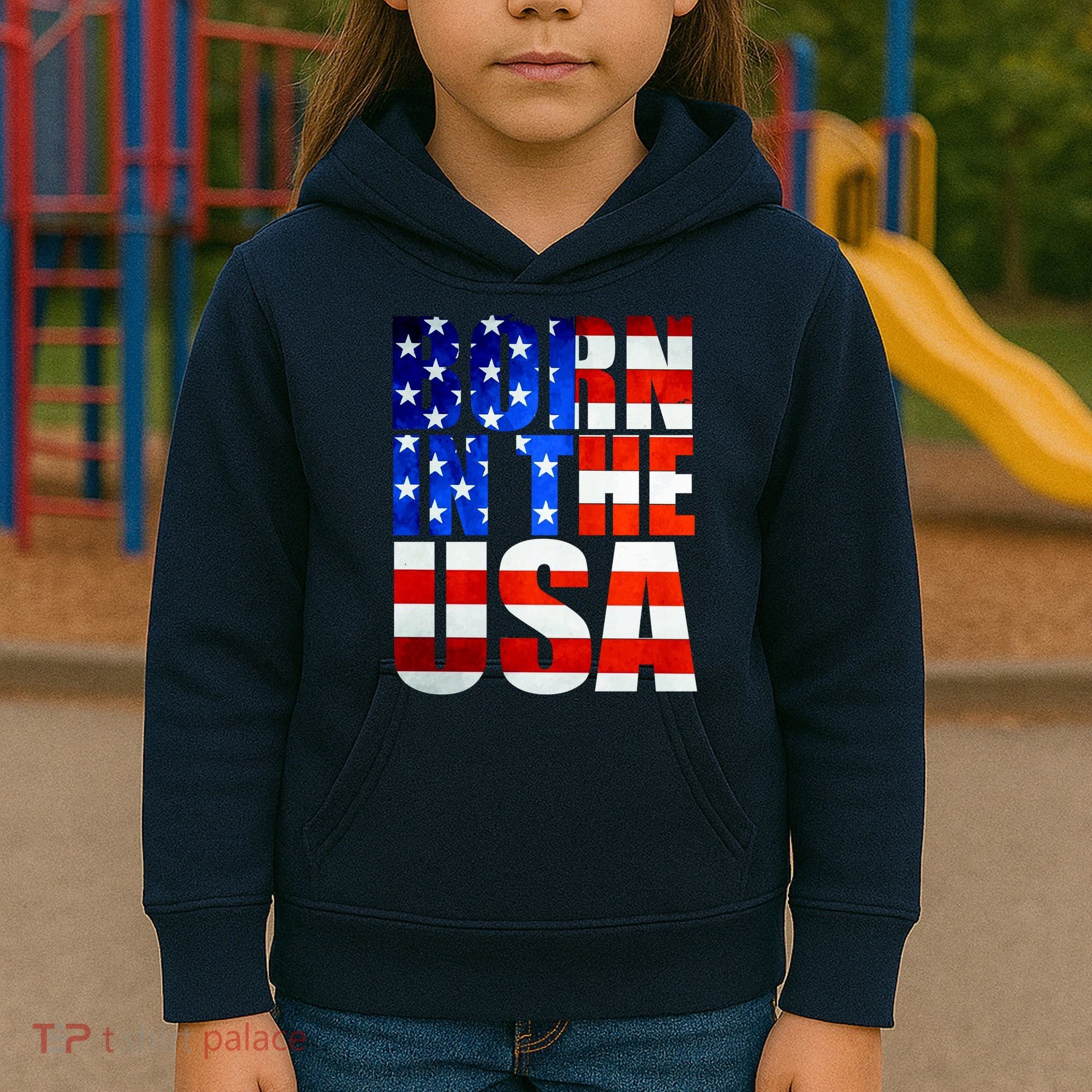 Born In The USA Flag Kids Hoodie