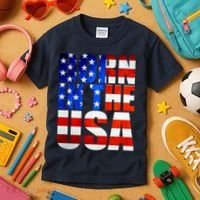 Born In The USA Flag Kids T-Shirt thumb 3