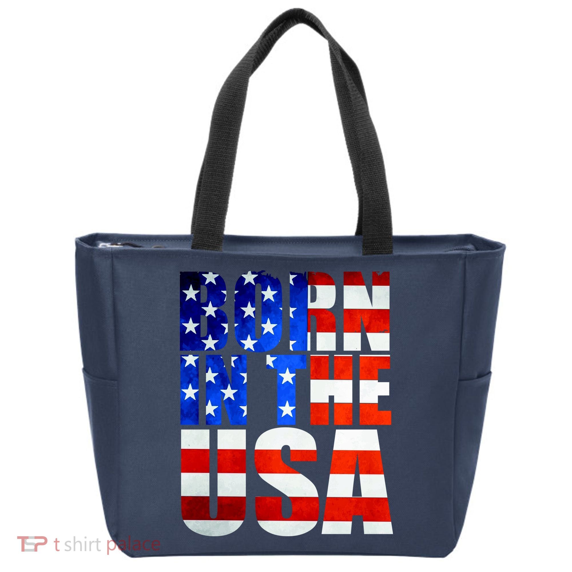 Born In The USA Flag Tote Bag