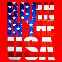 Born In The USA Flag Santa Hat thumb 1