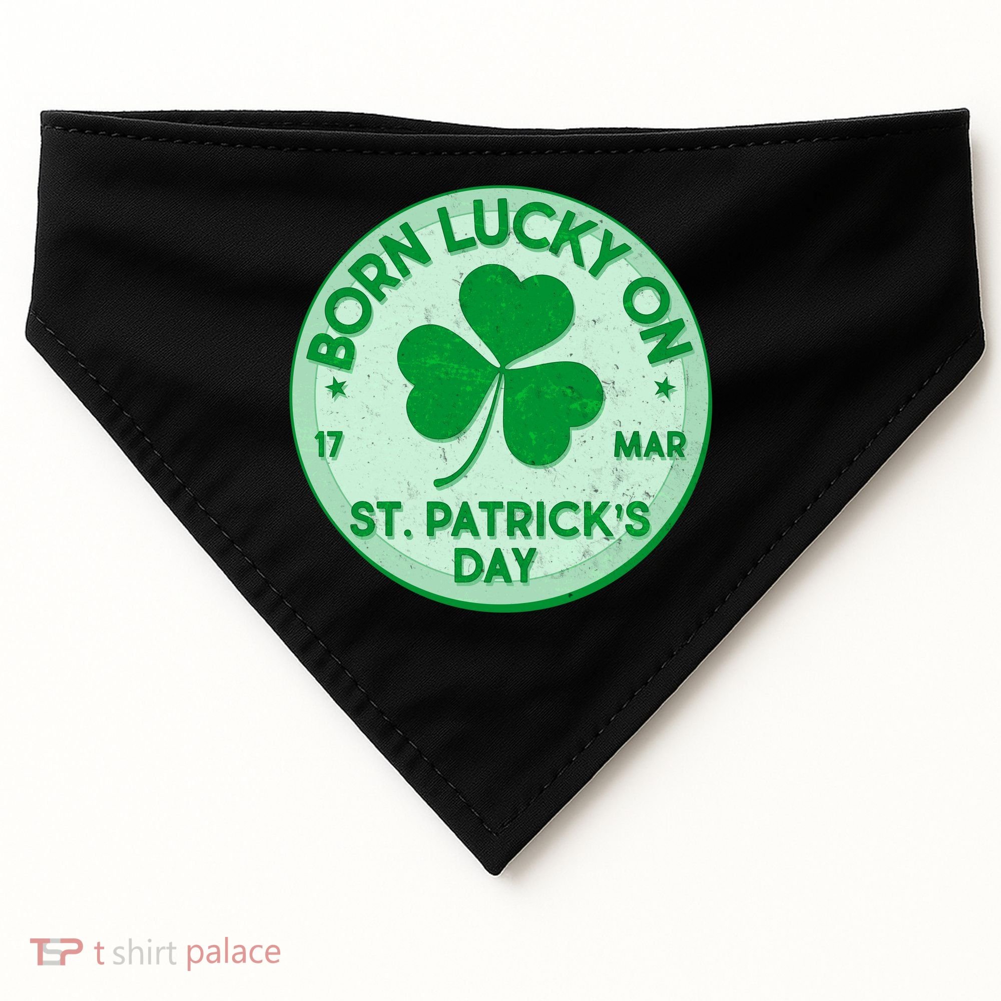 Born Lucky On St. Patrick's Day USA-Made Doggie Bandana