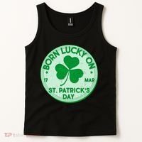 Born Lucky On St. Patrick's Day Tank Top thumb 2