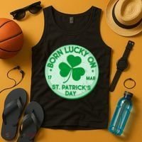 Born Lucky On St. Patrick's Day Tank Top thumb 4