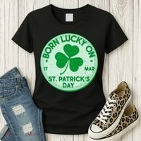 Born Lucky On St. Patrick's Day Women's T-Shirt thumb 3