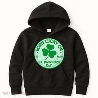 Born Lucky On St. Patrick's Day Kids Hoodie thumb 0