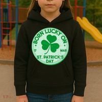 Born Lucky On St. Patrick's Day Kids Hoodie thumb 3