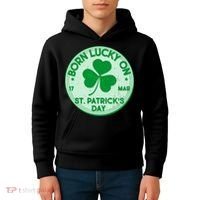 Born Lucky On St. Patrick's Day Kids Hoodie thumb 4