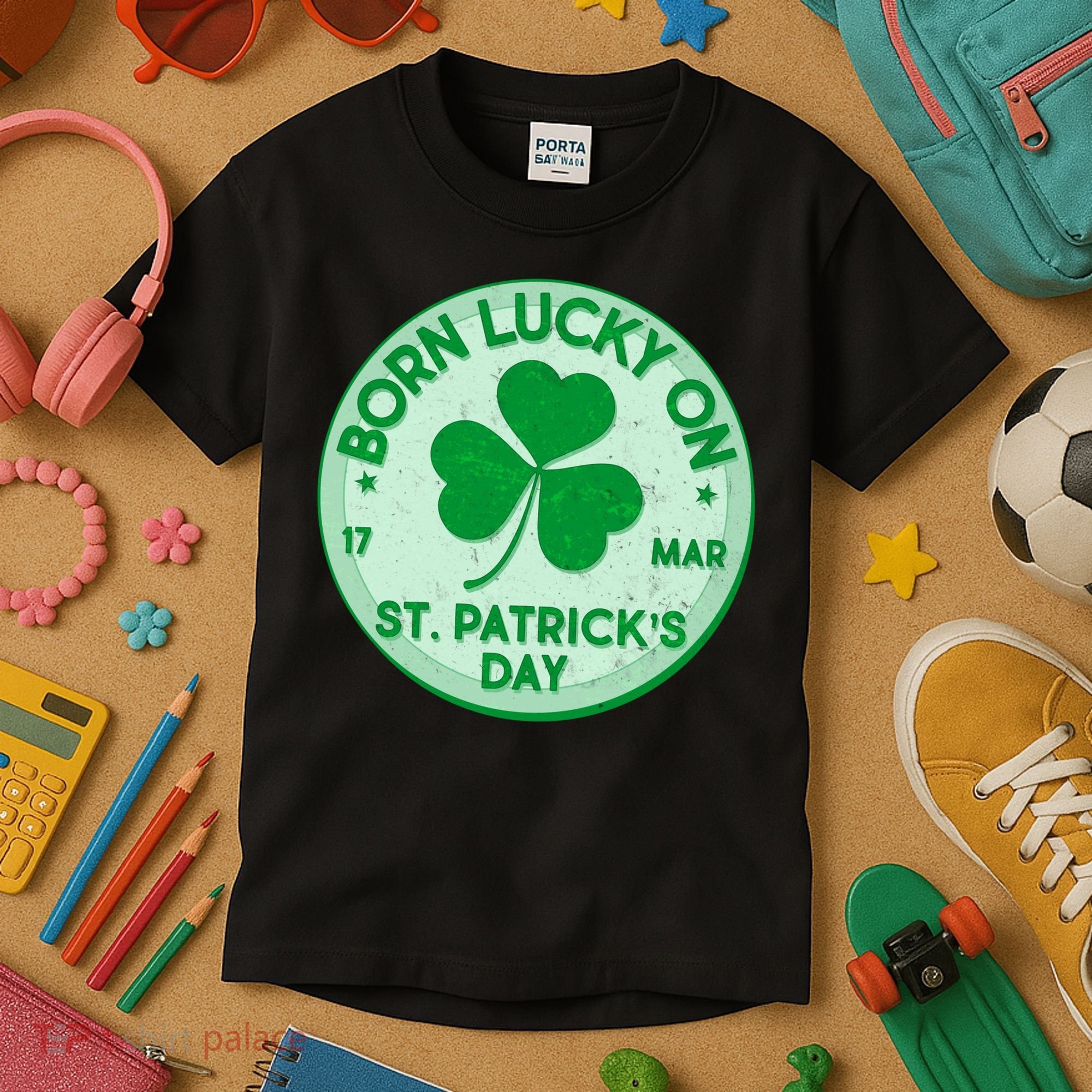 Born Lucky On St. Patrick's Day Kids T-Shirt