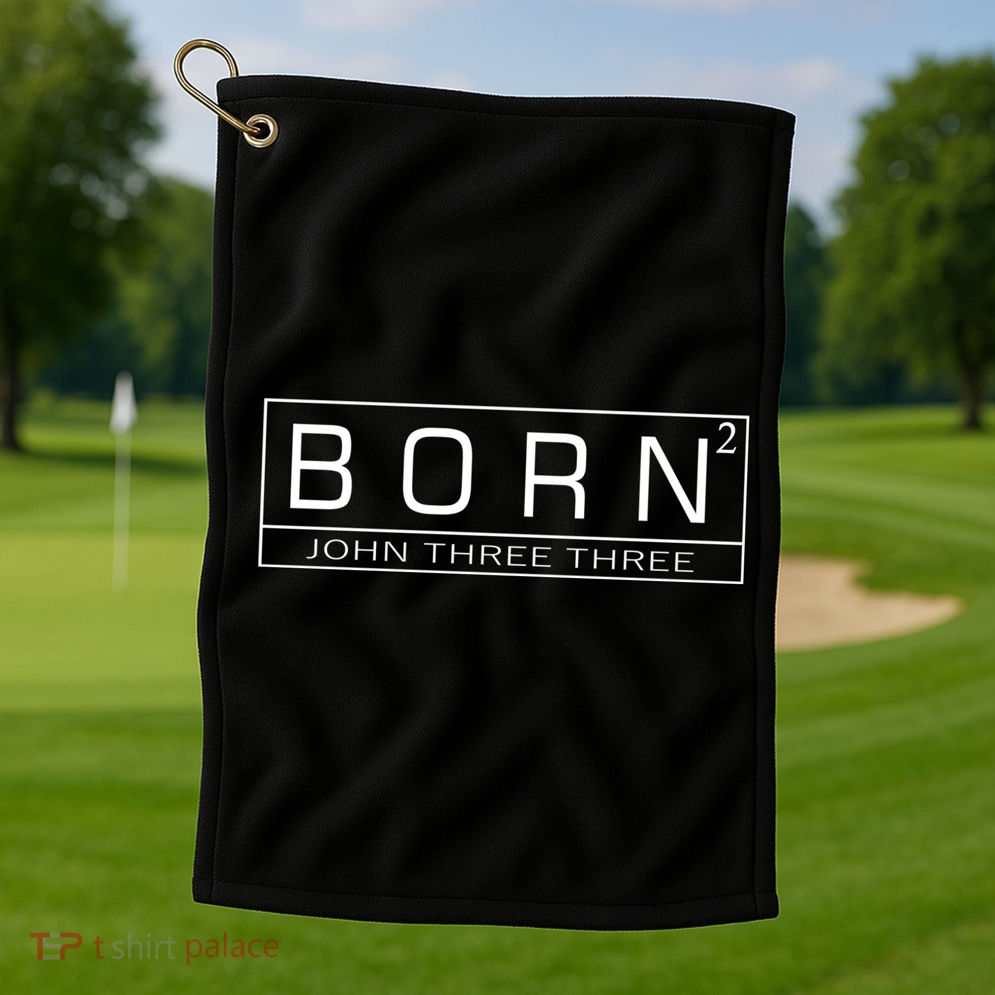 Born Squared Born Again Christian Golf Towel