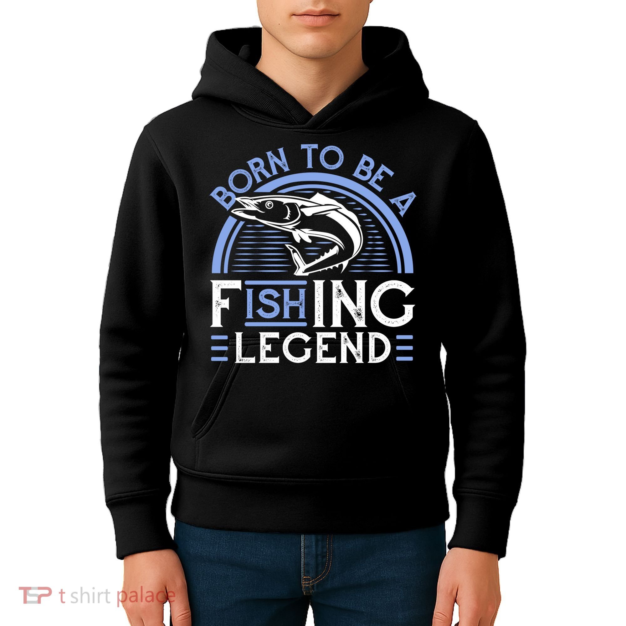 Born To Be A Fishing Legend Kids Hoodie