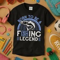 Born To Be A Fishing Legend Kids T-Shirt thumb 3