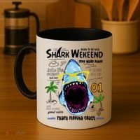 Born To Be Wild - Shark Weekend Slogans Coffee Mug thumb 4