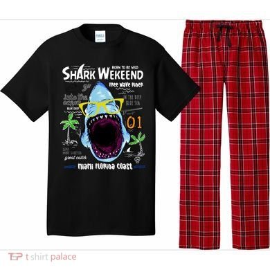 Born To Be Wild - Shark Weekend Slogans Pajama Set