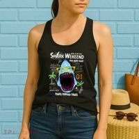 Born To Be Wild - Shark Weekend Slogans Women's Tank Top thumb 2