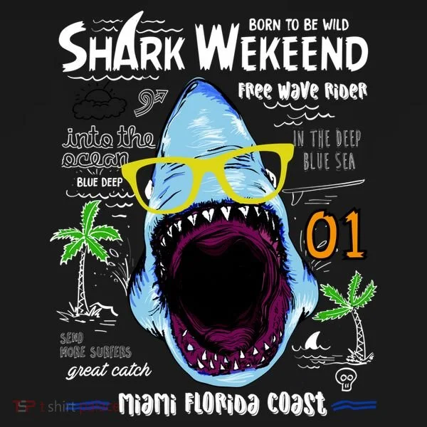 Born To Be Wild - Shark Weekend Slogans Toddler Hoodie