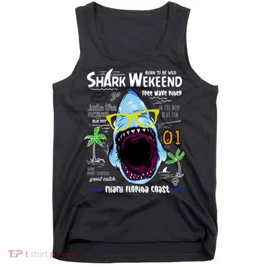 Born To Be Wild - Shark Weekend Slogans Tank Top