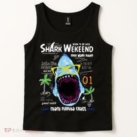 Born To Be Wild - Shark Weekend Slogans Tank Top thumb 2