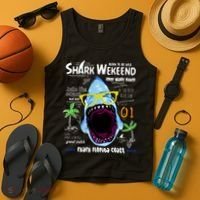 Born To Be Wild - Shark Weekend Slogans Tank Top thumb 4