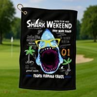Born To Be Wild - Shark Weekend Slogans Golf Towel thumb 1