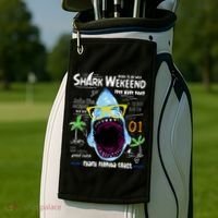 Born To Be Wild - Shark Weekend Slogans Golf Towel thumb 2