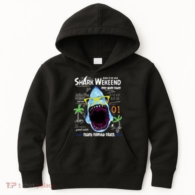 Born To Be Wild - Shark Weekend Slogans Kids Hoodie