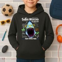 Born To Be Wild - Shark Weekend Slogans Kids Hoodie thumb 2