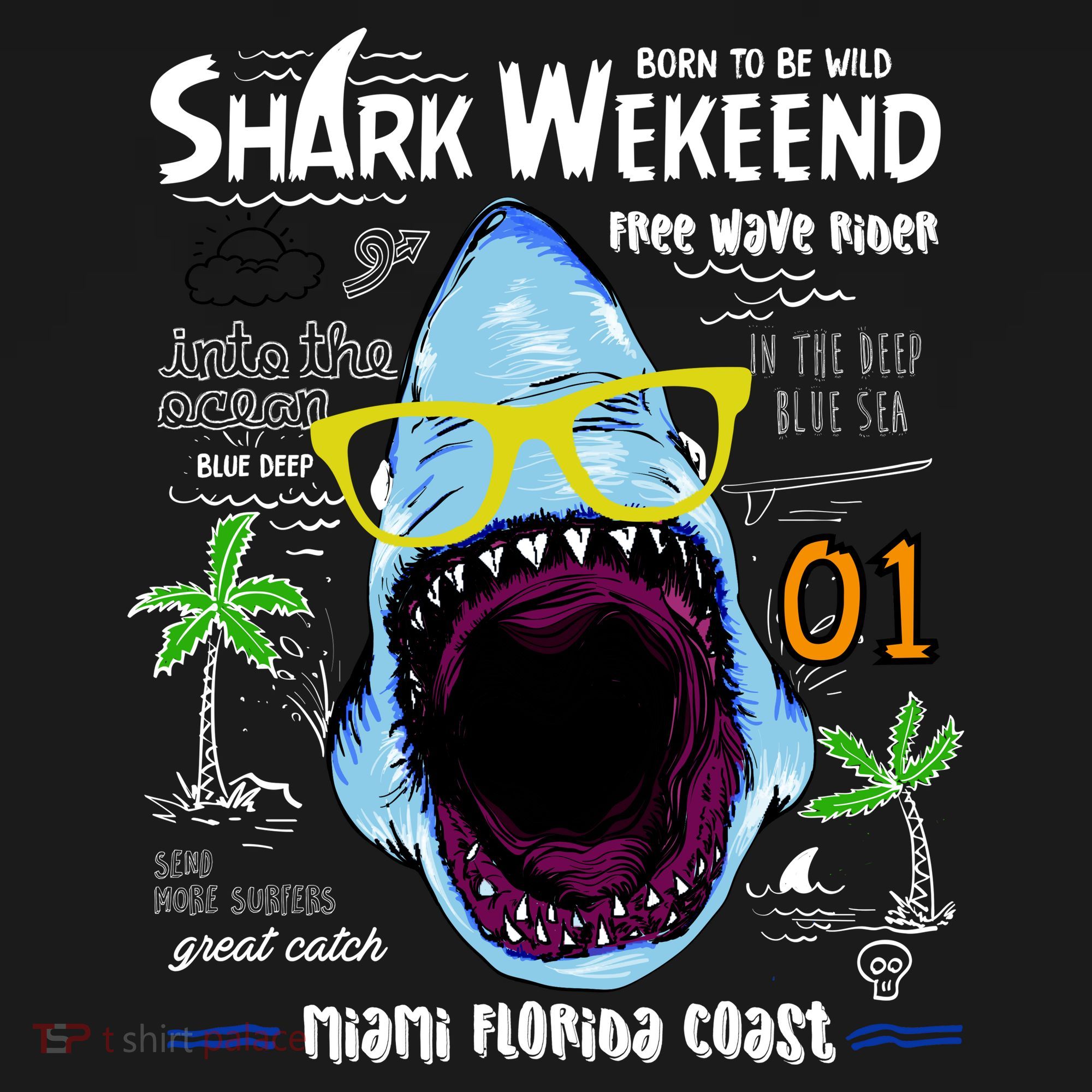 Born To Be Wild - Shark Weekend Slogans Kids Hoodie