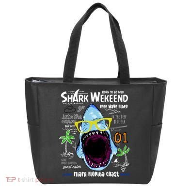 Born To Be Wild - Shark Weekend Slogans Tote Bag