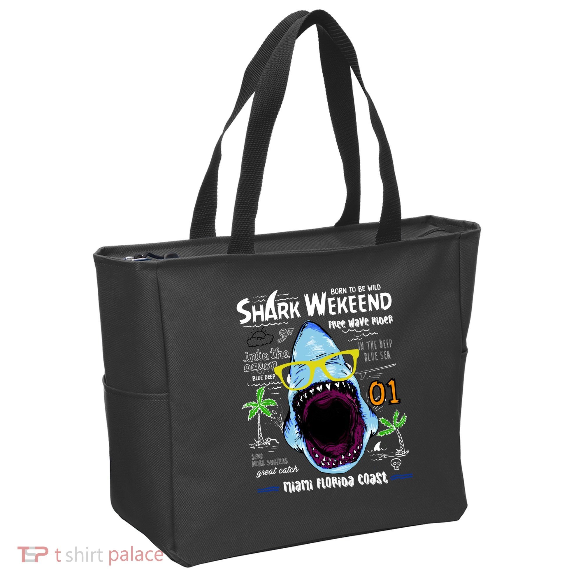 Born To Be Wild - Shark Weekend Slogans Tote Bag