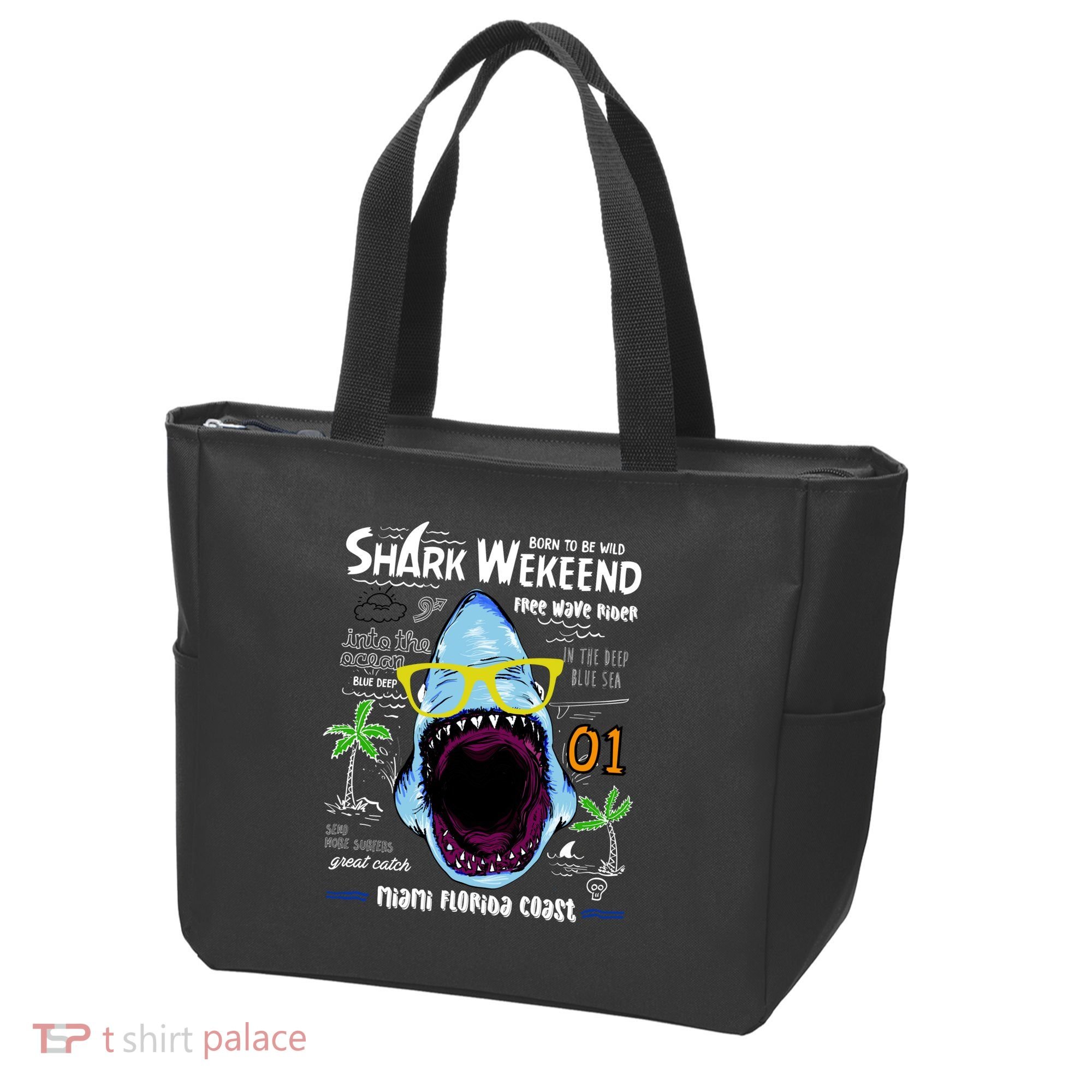 Born To Be Wild - Shark Weekend Slogans Tote Bag