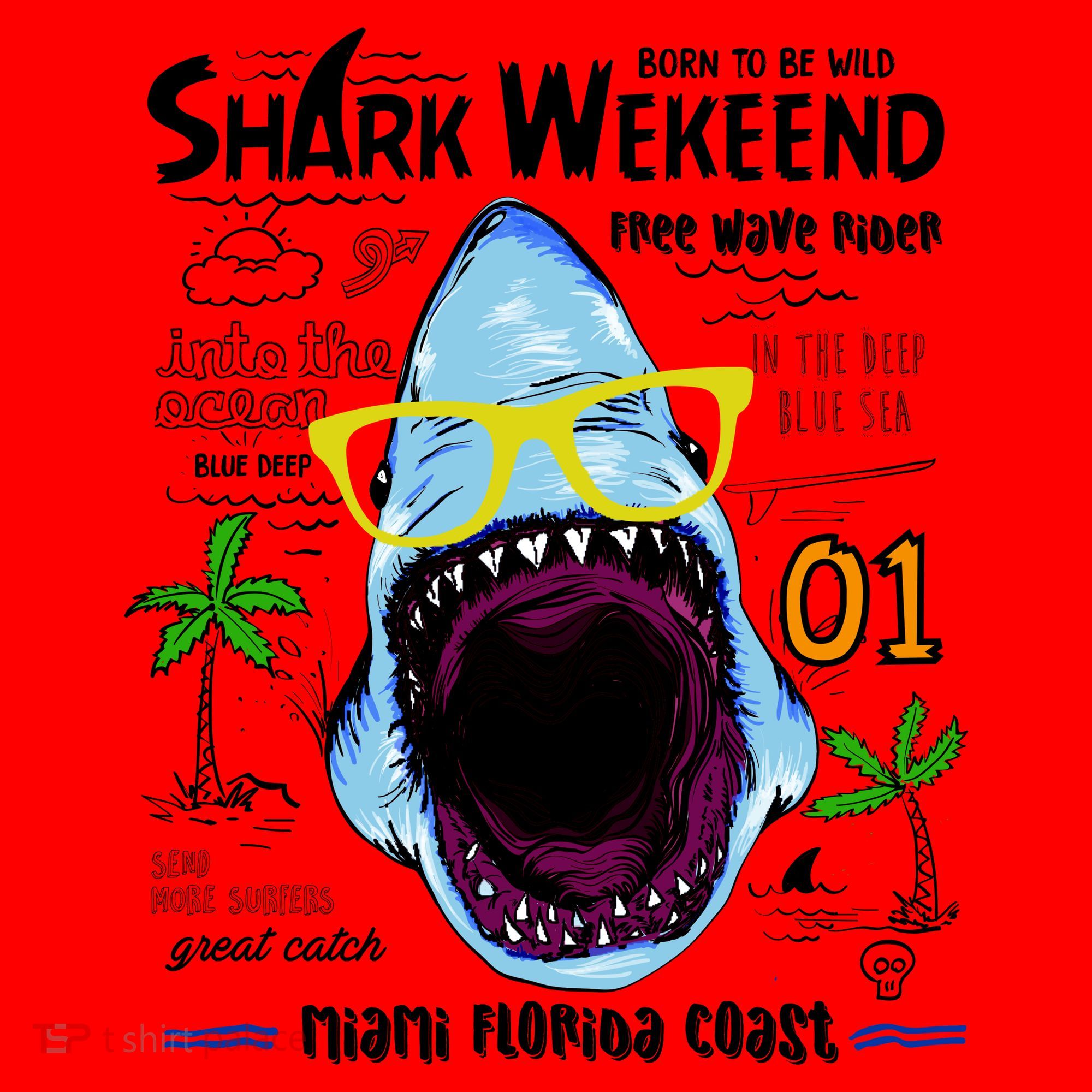 Born To Be Wild - Shark Weekend Slogans Santa Hat