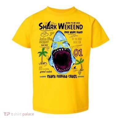 Born To Be Wild - Shark Weekend Slogans Toddler T-Shirt