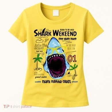 Born To Be Wild - Shark Weekend Slogans Women's T-Shirt