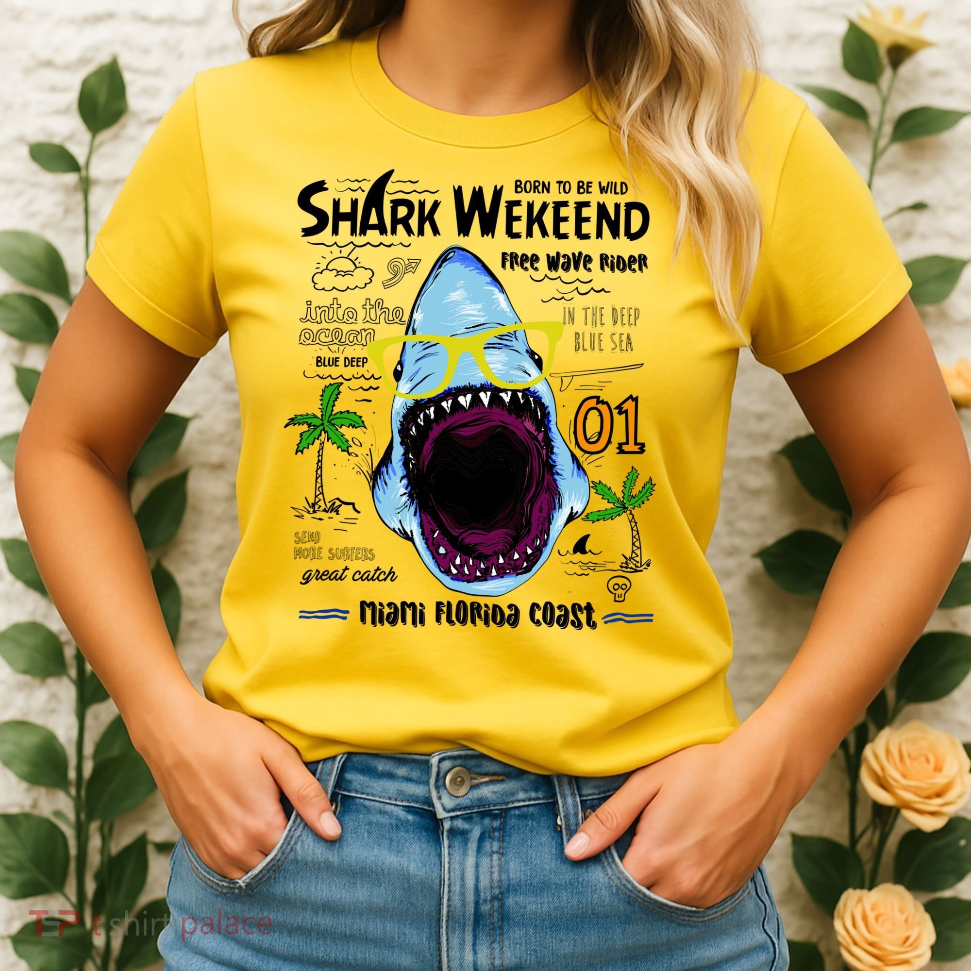 Born To Be Wild - Shark Weekend Slogans Women's T-Shirt